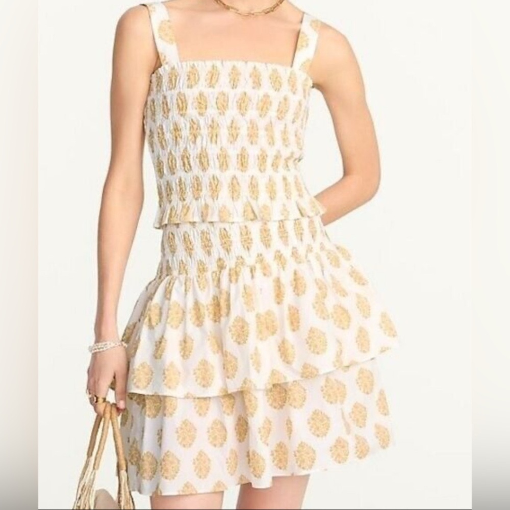 J. Crew Block Print Smocked Mini Skirt